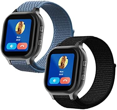 YANC Length Black Blue Red Green or Camo for Boy Girl Reliable-velcro Watch Bands with Hollow Surfaces Compatible for Gabb Watch 3 2 1 2 Packs(Sea-blue Black)