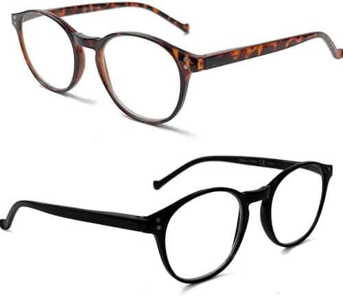 3 Pack Reading Glasses Spring Hinge Stylish Readers Black/Tortoise For Men And Women (Multicolour 1 2.50 X)