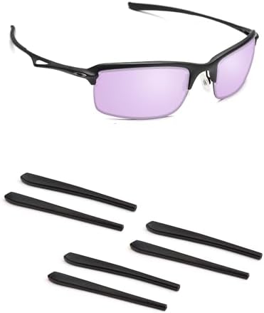 3 Pairs Soft Silicone Sunglass Ear Socks for Oakley Wiretap OO4071 Anti-Slip Comfort Fit Glasses Arm Grips Spare Parts Replacement Kit Black