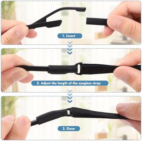 4 Pack Adjustable Glasses Strap（8.5-12.5in） Glass Straps For Eyeglasses & Sunglasses Anti-Slip Sports & Daily Use Eyeglass Strap