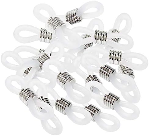 40 Pieces Eyeglass Chain Ends Adjustable Rubber Spectacle End Connectors for Eye Glasses Holder Necklace Chain
