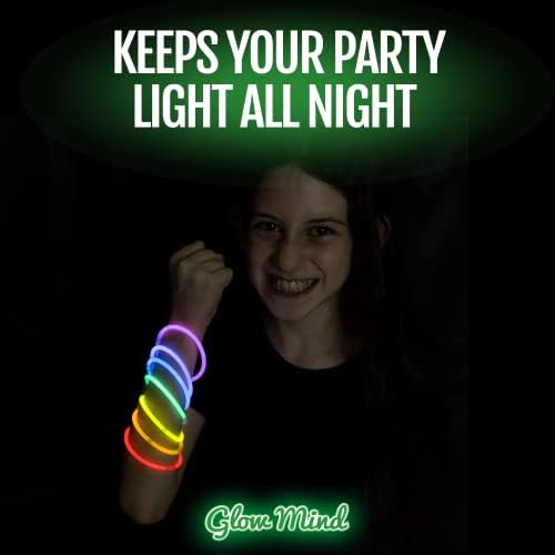 400 Ultra Bright Glow Sticks Bulk - Halloween Glow In The Dark Party Supplies Pack - 8" Glowsticks Easter Party Favors With Bracelets And Necklaces