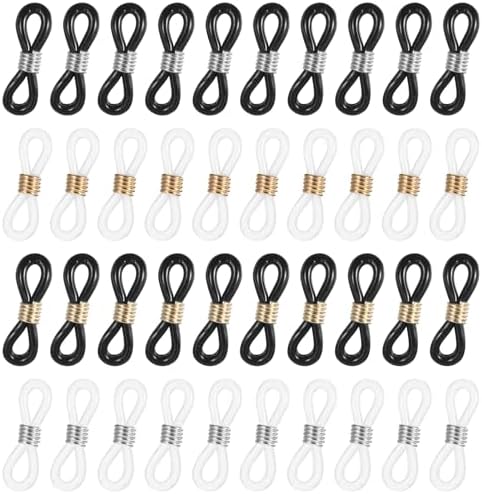 40Pcs Eyeglass Chain Connector Glass Holders for Women Eyeglasses Sunglasses Stylish Accessories Around Neck Chain Anti Slip Straps(Rubber Zinc Alloy)