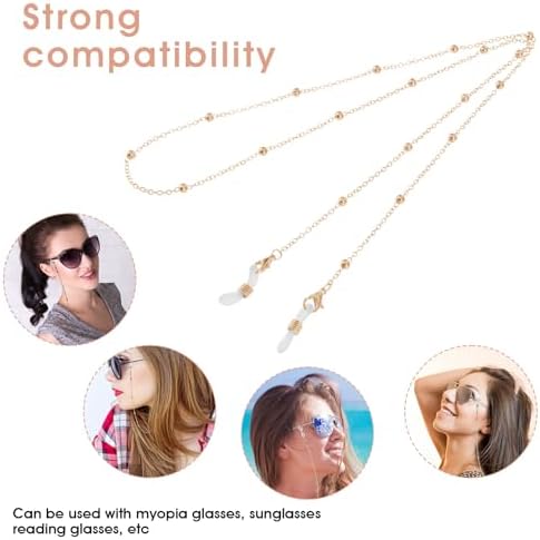 5Pcs Eyeglass Holders Around Neck Eyeglass Chain For Women Stylish Beaded Glasses Lanyard For Girls Kids Men Glasses Neck Strap Vintage Reading Glasses Chain With Eyeglass Loop