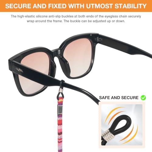 8 Pcs Eyeglass Holder Strap Glasses Strap Cord Lanyard Sunglass Retainer Chain For Men Women Kids Multicolor Eyewear String Safety Band