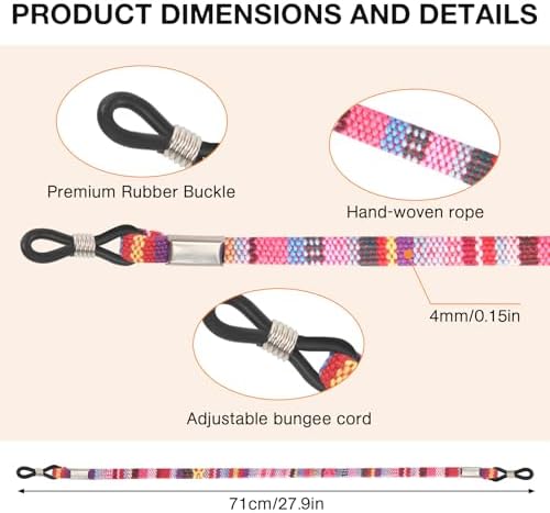 8 Pcs Eyeglass Holder Strap Glasses Strap Cord Lanyard Sunglass Retainer Chain For Men Women Kids Multicolor Eyewear String Safety Band