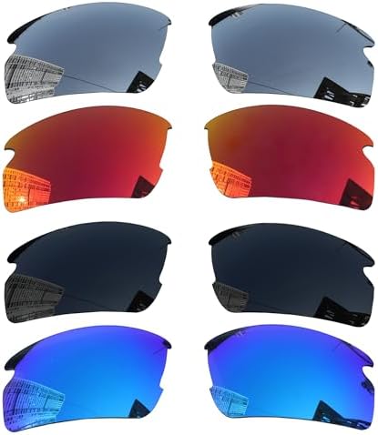 Acefrog 4 Pairs Polarized Replacement Lenses for Oakley Flak 2.0 (OO9295) Sunglasses Perfectly Fit Shatterproof Anti-scratch Value Pack