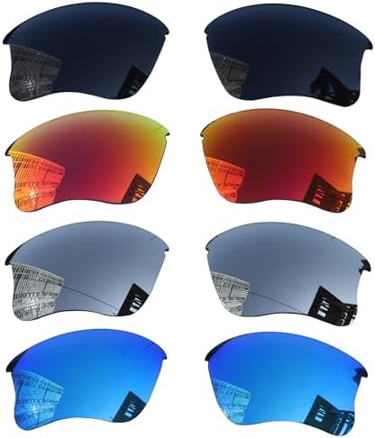 Acefrog 4 Pairs Polarized Replacement Lenses for Oakley Flak Jacket XLJ OO9009 Sunglasses Perfectly Fit Shatterproof Anti-scratch Value Pack