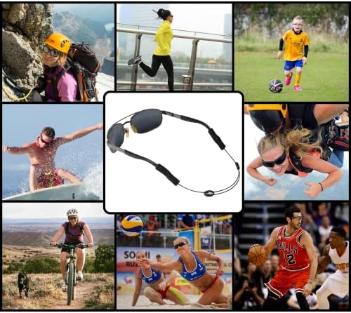 Adjustable Eyeglass Strap (3 Pack) - No Tail Sunglass Strap - Eyewear String Lanyard - With Bonus Cleaning Cloth - 3 Pack