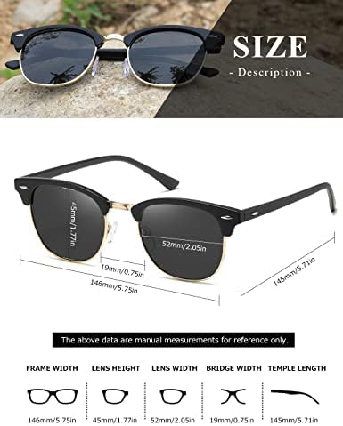 AEVOGUE Polarized Sunglasses For Women And Men Semi Rimless Frame Retro Sun Glasses AE0369