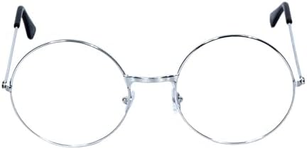 Alvogimor Retro Round Eyeglasses Clear Lens Metal Frame Glasses For Men Women Party Costume Accessories