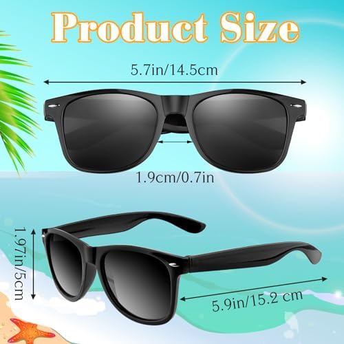 ASTARON Black Sunglasses Bulk 6/12/24/48 Pack Sunglasses Party Favors For Summer Beach Pool Birthday Wedding Party Supplies