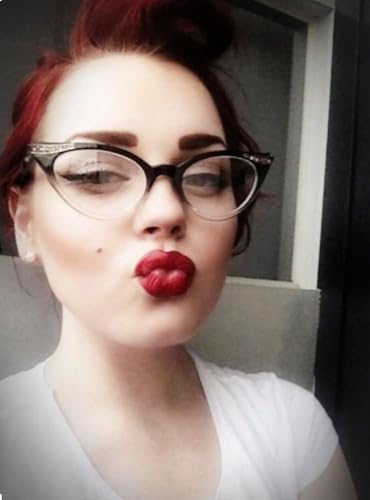 AStyles - Vintage 80s Inspired Fashion Clear Lens Cat Eye Glasses Rhinestones