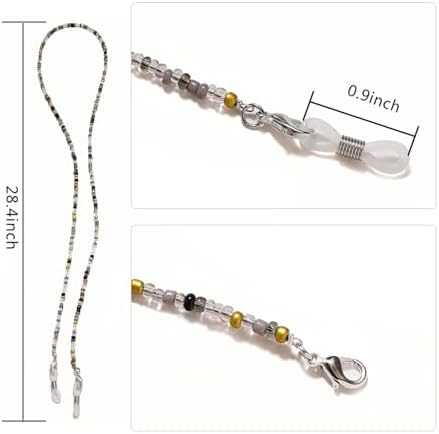 BILIONE 4Pcs Beaded Eyeglass Chains For Women & Girls Sunglass Holder Strap Around Neck Acrylic Glasses Hanger Keeper
