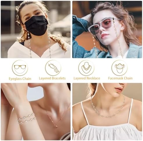 BILIONE Crystal Beaded Eyeglasses Chain For Women And Girls Eye Glasses Holders Around Neck Sunglasses Strap Holder