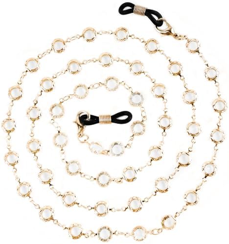 BILIONE Crystal Beaded Eyeglasses Chain for Women and Girls Eye Glasses Holders Around Neck Sunglasses Strap Holder