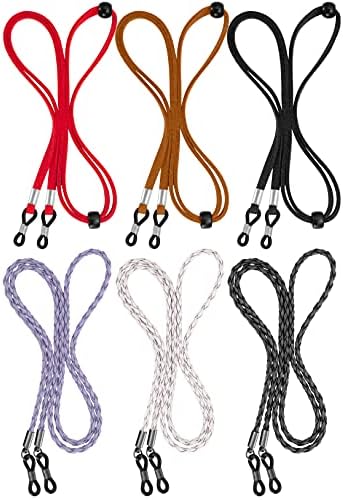 BILIONE Eyeglass Strap 6Pcs Premium Glasses Holder Chains Multicolor Eyewear Retainer for Women Men and Kids