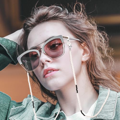 BILIONE Pearl Beaded Eyeglass Chains For Women And Men Eye Glasses Strap Around Neck Sunglass Holder Hanger Lanyards
