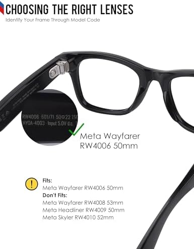 BLAZERBUCK Anti-salt Photochromic & Polarized Replacement Lenses For RayBan Meta Wayfarer RW4006 50mm Sunglass