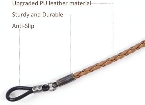 Braided Eyeglass Strap Chain Retainer Elegant Sunglass Strap Chain PU Leather For Men Women