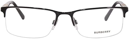 BURBERRY BE 1282 1001 Black Palladium Metal Semi-Rimless Eyeglasses 55mm…
