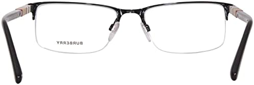 BURBERRY BE 1282 1001 Black Palladium Metal Semi-Rimless Eyeglasses 55mm…