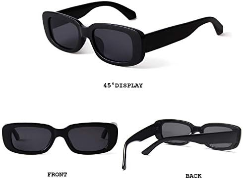 BUTABY Rectangle Sunglasses For Women Retro Driving Glasses 90’s Vintage Fashion Narrow Square Frame UV400 Protection