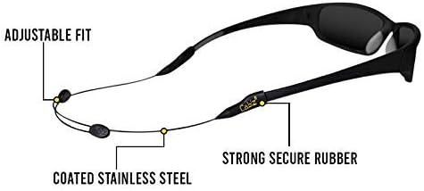 Cablz Zipz Adjustable Eyewear Retainer Adjustable Lightweight Low Profile Off-The-Neck Eyewear Retainer Strap Black