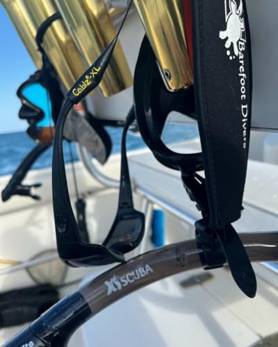 Cablz Zipz XL Adjustable Eyewear Retainer Adjustable Lightweight Low Profile Off-The-Neck Eyewear Retainer Strap Black