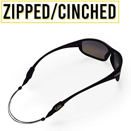 Cablz Zipz XL Adjustable Eyewear Retainer Adjustable Lightweight Low Profile Off-The-Neck Eyewear Retainer Strap Black
