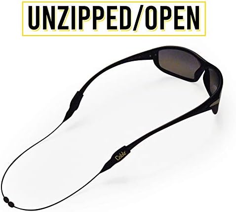 Cablz Zipz XL Adjustable Eyewear Retainer Adjustable Lightweight Low Profile Off-The-Neck Eyewear Retainer Strap Black