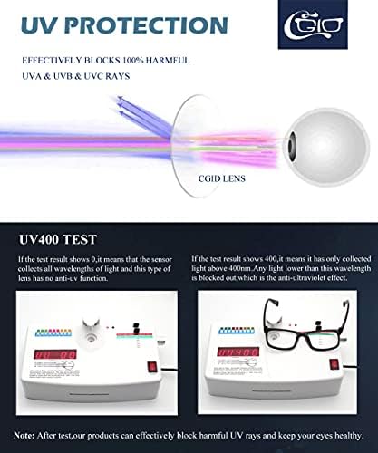 CGID Fake Glasses Clear Lens Non-Prescription Retro Rectangular Frame UV400 Protection Men Women CN12