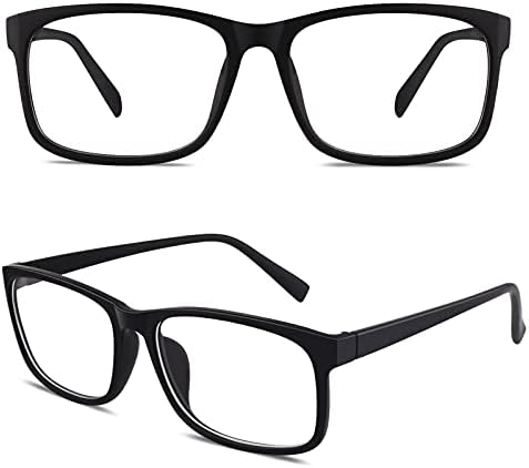 CGID Fake Glasses Clear Lens Non-Prescription Retro Rectangular Frame UV400 Protection Men Women CN12