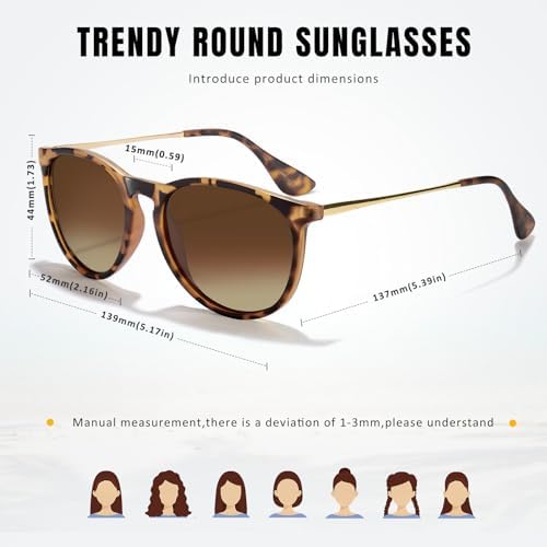 CHBP Polarized Sunglasses For Women Men - Trendy 2025 Vintage Classic Retro Round Mirrored Lens Designer Style