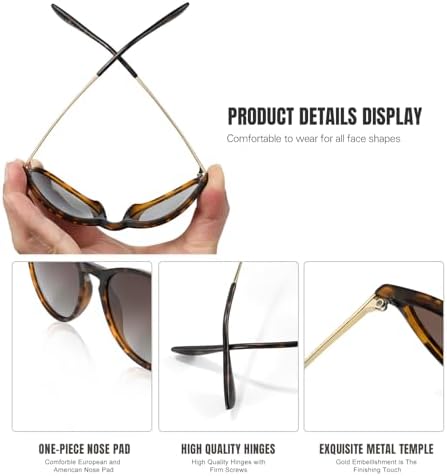 CHBP Polarized Sunglasses For Women Men - Trendy 2025 Vintage Classic Retro Round Mirrored Lens Designer Style