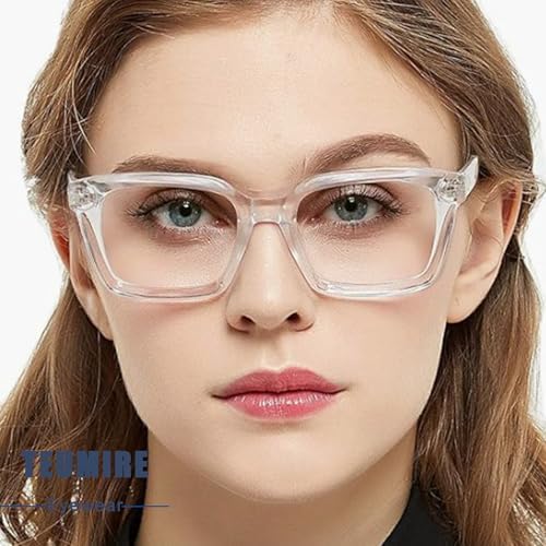 Classic Clear Lens Glasses For Women Men Thick Square Frame Eyewear Non Prescription Eyeglasses 2 Pack