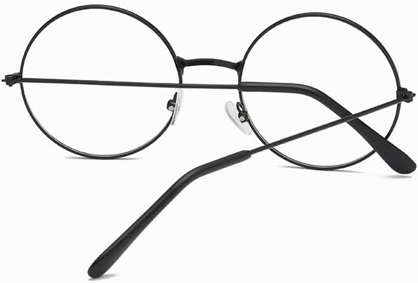 Classic Round Glasses Retro Circle Eyeglasses Clear Lens Metal Frame Accessories Non-Prescription For Men Women
