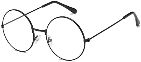 Classic Round Glasses Retro Circle Eyeglasses Clear Lens Metal Frame Accessories Non-Prescription For Men Women