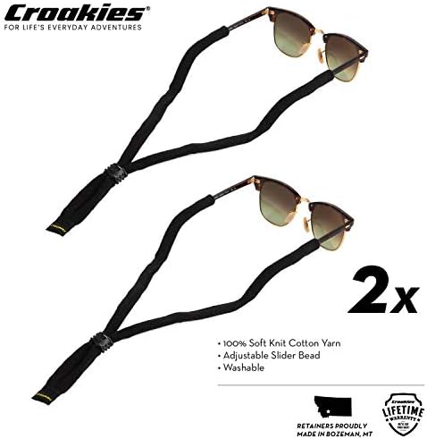 Croakies Cotton Suiters Eyewer Retainer Black Two Pack Bundle