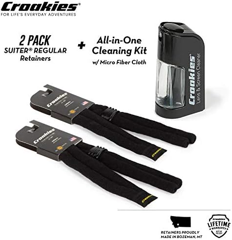 Croakies Cotton Suiters Eyewer Retainer Black Two Pack Bundle