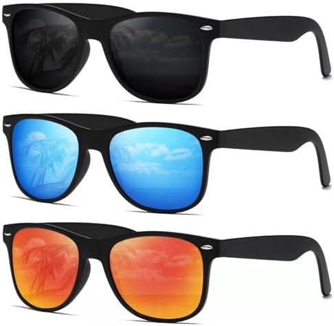 DEMIKOS Sunglasses Men Polarized Sunglasses for Mens Womens Retro Mirror Lens for Driving Fishing UV400 Protection