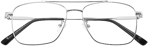 Dollger Fake Glasses Clear Lens Non-prescription Metal Frame Classic Square fashion Aviator Eyeglasses Men Women