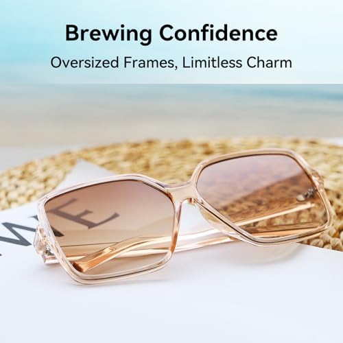Dollger Oversized Square Sunglasses For Women Big Large Wide Fashion Shades For Men UV Protection Unisex