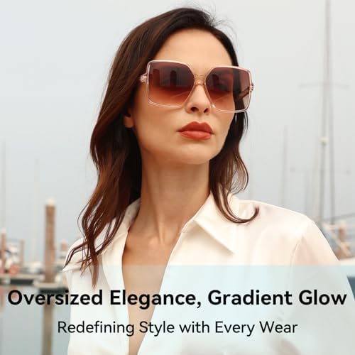 Dollger Oversized Square Sunglasses For Women Big Large Wide Fashion Shades For Men UV Protection Unisex