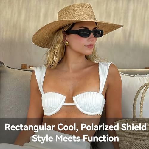 Dollger Rectangle Sunglasses For Women Men Trendy Retro Fashion Sunglasses UV 400 Protection Square Fram