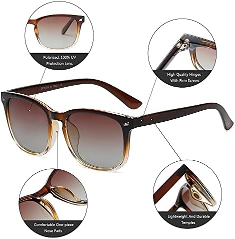 DUSHINE Polarized Sunglasses For Women Classic Retro Style UV400 Protection
