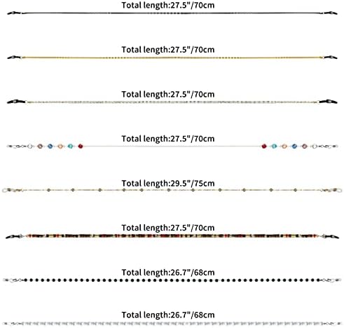 Eyeglass Chain 8 Pcs Beaded Eye Glasses Strap Holders Around Neck For Women