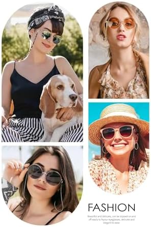 Eyeglass Chain 8 Pcs Beaded Eye Glasses Strap Holders Around Neck For Women