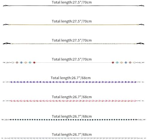 Eyeglass Chain 8 Pcs Beaded Eye Glasses Strap Holders Around Neck For Women