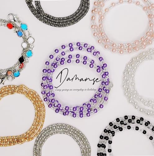 Eyeglass Chain 8 Pcs Beaded Eye Glasses Strap Holders Around Neck For Women